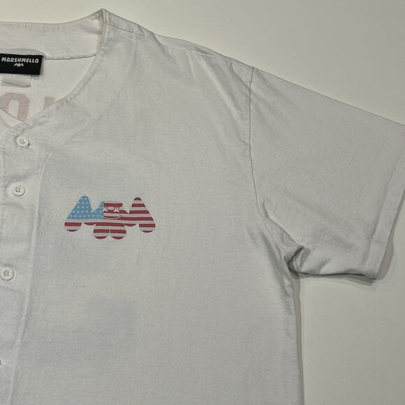 Marshmello Baseball Jersey Mens Size XL White EDM Music Electronica Mellogang - Picture 6 of 16